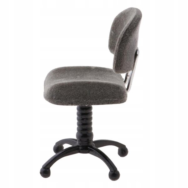 Chaise de bureau pivotante Miniaturae 1:12 pour maison de poupée en bois gris