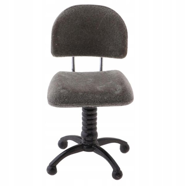 Chaise de bureau pivotante Miniaturae 1:12 pour maison de poupée en bois gris