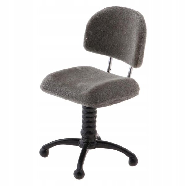 Chaise de bureau pivotante Miniaturae 1:12 pour maison de poupée en bois gris
