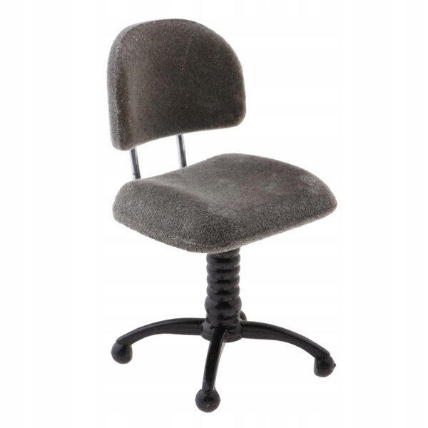 Chaise de bureau pivotante Miniaturae 1:12 pour maison de poupée en bois gris