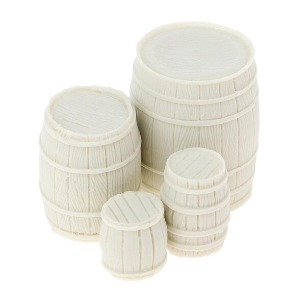 Set 4 Miniature Casse Resinato non Verniciato Scala 1:35 per Modellismo