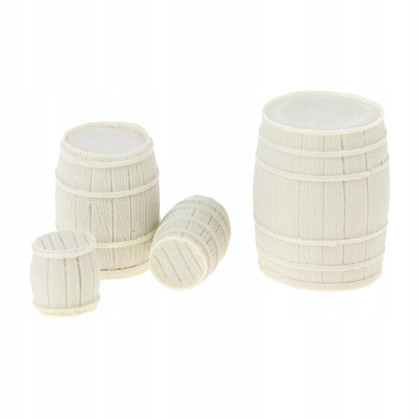 Set 4 Miniature Casse Resinato non Verniciato Scala 1:35 per Modellismo