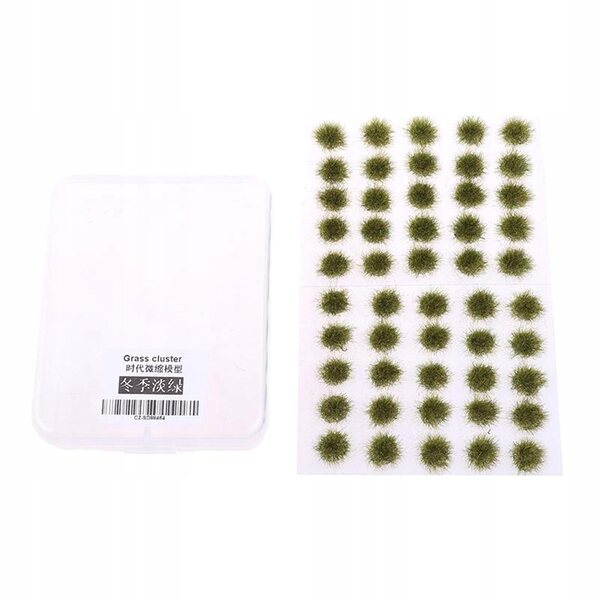 Lot de 50 touffes de gazon artificiel vert clair pour dioramas et modélisme 1/35-1/72