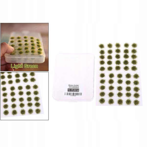 Lot de 50 touffes de gazon artificiel vert clair pour dioramas et modélisme 1/35-1/72