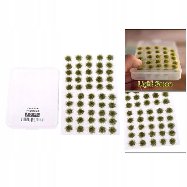 Lot de 50 touffes de gazon artificiel vert clair pour dioramas et modélisme 1/35-1/72