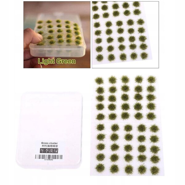 Lot de 50 touffes de gazon artificiel vert clair pour dioramas et modélisme 1/35-1/72