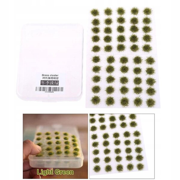 Lot de 50 touffes de gazon artificiel vert clair pour dioramas et modélisme 1/35-1/72