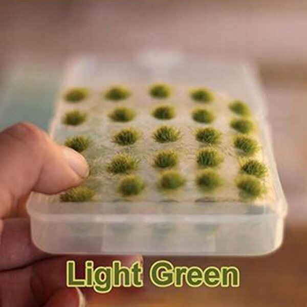 Lot de 50 touffes de gazon artificiel vert clair pour dioramas et modélisme 1/35-1/72