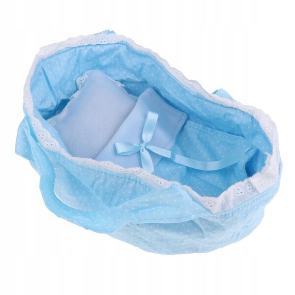 Set sacco a pelo per bambole Baby Doll Lovely Dots 26-28 cm blu con accessori