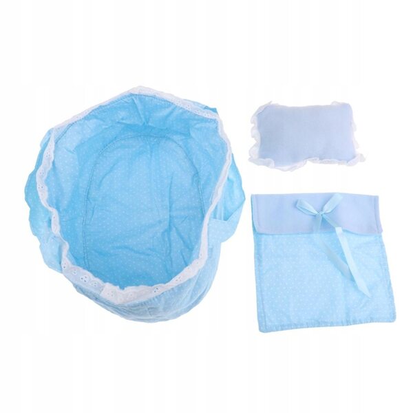 Set sacco a pelo per bambole Baby Doll Lovely Dots 26-28 cm blu con accessori
