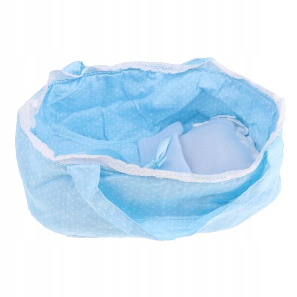 Set sacco a pelo per bambole Baby Doll Lovely Dots 26-28 cm blu con accessori