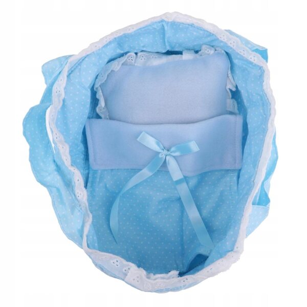 Set sacco a pelo per bambole Baby Doll Lovely Dots 26-28 cm blu con accessori
