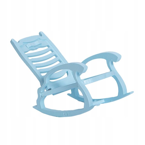 Dollhouse 1:12 Miniatura Sedia a Dondolo in Legno Blu per Bambole