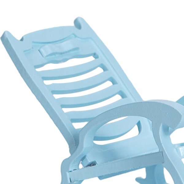 Dollhouse 1:12 Miniatura Sedia a Dondolo in Legno Blu per Bambole