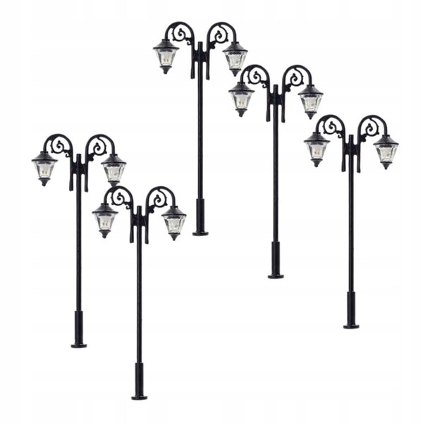 Set 5 Lampioni LED Scala 1:87 HO per Modellismo Ferroviario e Diorami