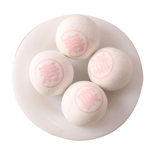 Set 4 miniature dolci cinesi per casa delle bambole 1/12 con piatti in legno