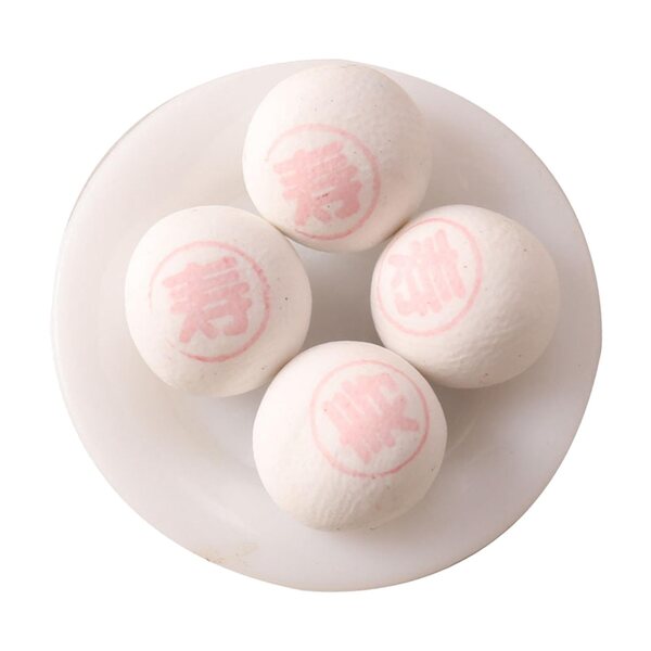 Set 4 miniature dolci cinesi per casa delle bambole 1/12 con piatti in legno