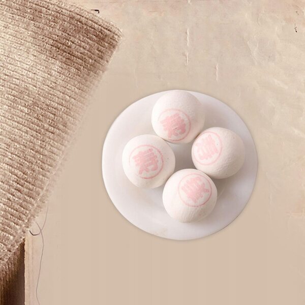 Set 4 miniature dolci cinesi per casa delle bambole 1/12 con piatti in legno