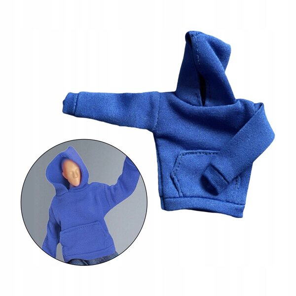 Bluza mit Kapuze im Maßstab 1:12 für 6-Zoll-Modelle in Blau