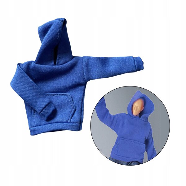Bluza mit Kapuze im Maßstab 1:12 für 6-Zoll-Modelle in Blau