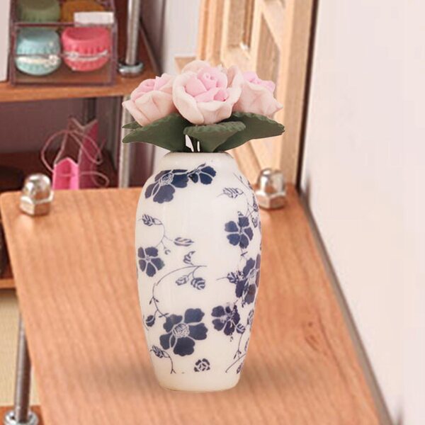 Miniatur-Blume im Topf für Puppenhaus 1:12, rosa Deko-Accessoire