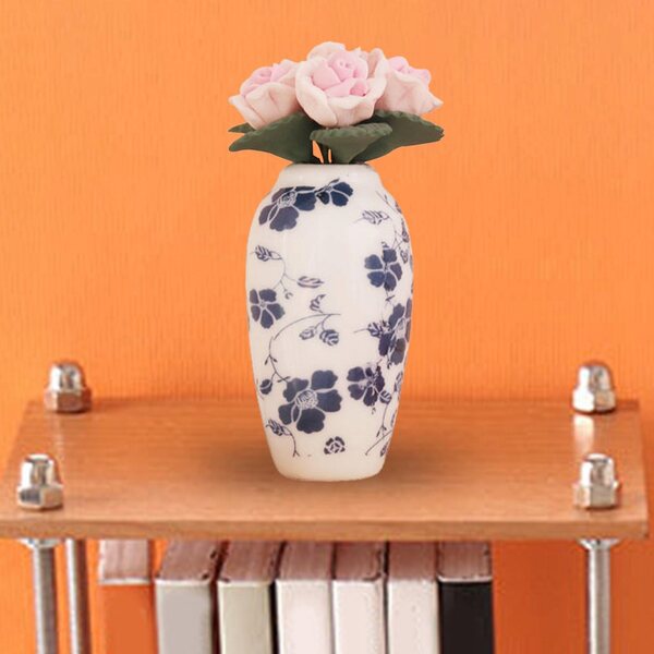 Miniatur-Blume im Topf für Puppenhaus 1:12, rosa Deko-Accessoire