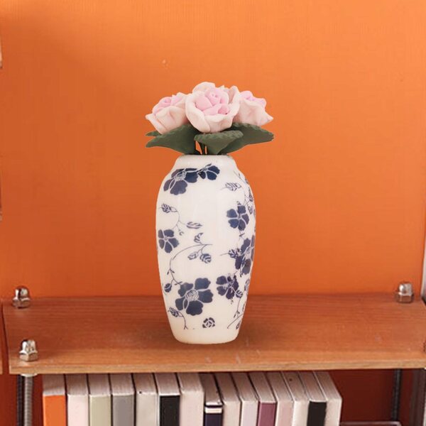 Miniatur-Blume im Topf für Puppenhaus 1:12, rosa Deko-Accessoire
