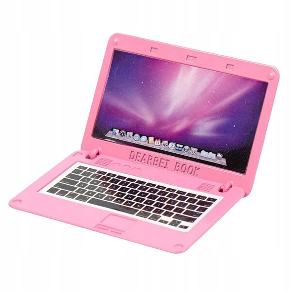 1:6 Domek dla lalek Laptop Tablet Akcesoria do dekoracji komputerowych do życia Różowy