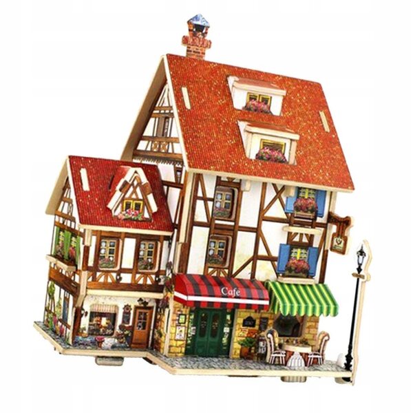DIY-Puppenhausminiatur 1:24 mit Holzmöbelset zum Zusammenbauen