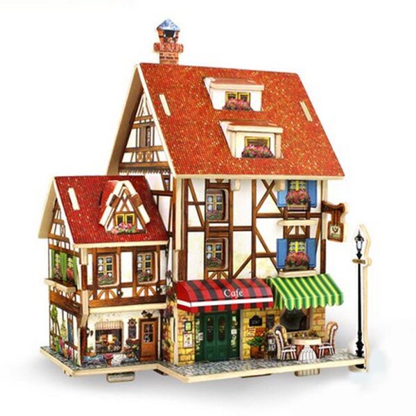 DIY-Puppenhausminiatur 1:24 mit Holzmöbelset zum Zusammenbauen