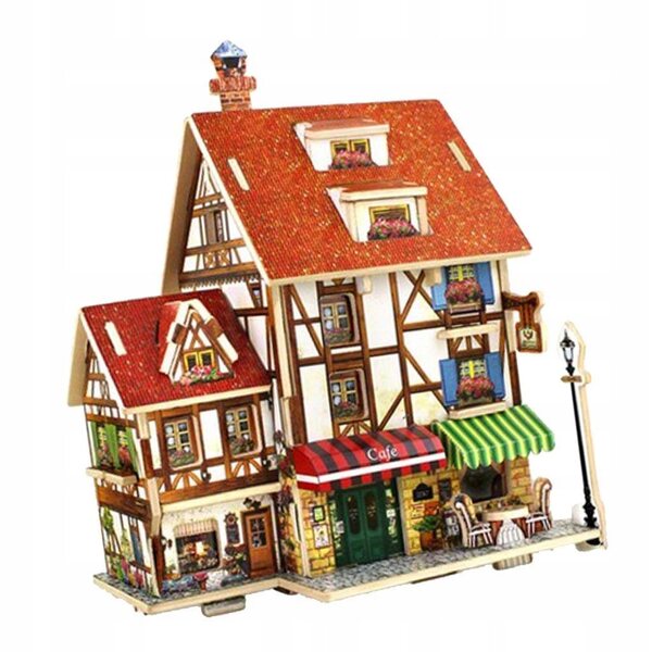 DIY-Puppenhausminiatur 1:24 mit Holzmöbelset zum Zusammenbauen