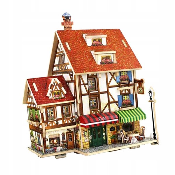 DIY-Puppenhausminiatur 1:24 mit Holzmöbelset zum Zusammenbauen