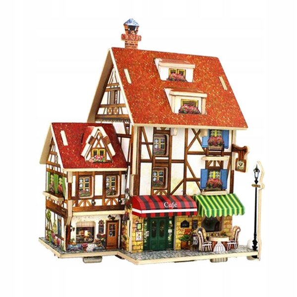 DIY-Puppenhausminiatur 1:24 mit Holzmöbelset zum Zusammenbauen