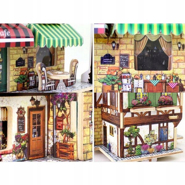 DIY-Puppenhausminiatur 1:24 mit Holzmöbelset zum Zusammenbauen