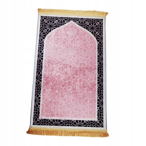 Mata modlitewna antiscivolo tradizionale in poliester rosa 65x110 cm