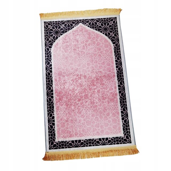 Mata modlitewna antiscivolo tradizionale in poliester rosa 65x110 cm