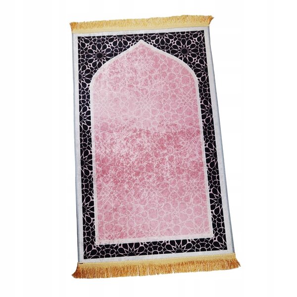 Mata modlitewna antiscivolo tradizionale in poliester rosa 65x110 cm
