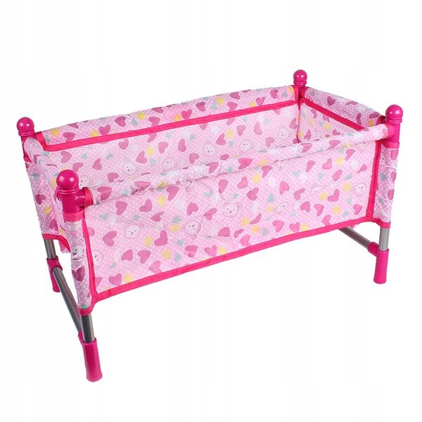 Bett für wiedergeborene Puppen mit Zubehör, Klappbett aus Eisen und Stoff