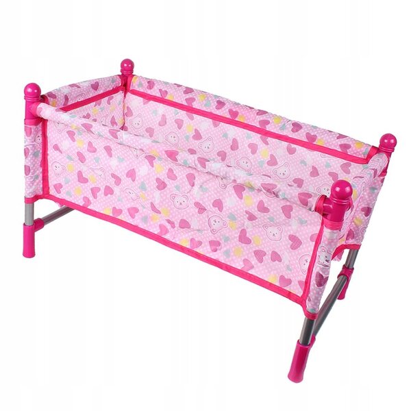 Bett für wiedergeborene Puppen mit Zubehör, Klappbett aus Eisen und Stoff