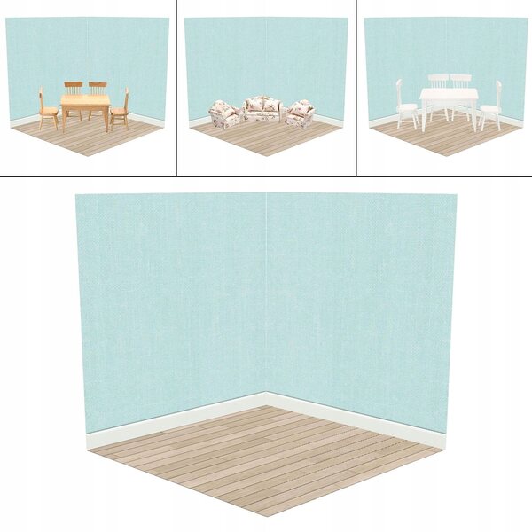 1:12 Miniatur-Puppenhaus-Hintergrundtisch aus strapazierfähigem PVC