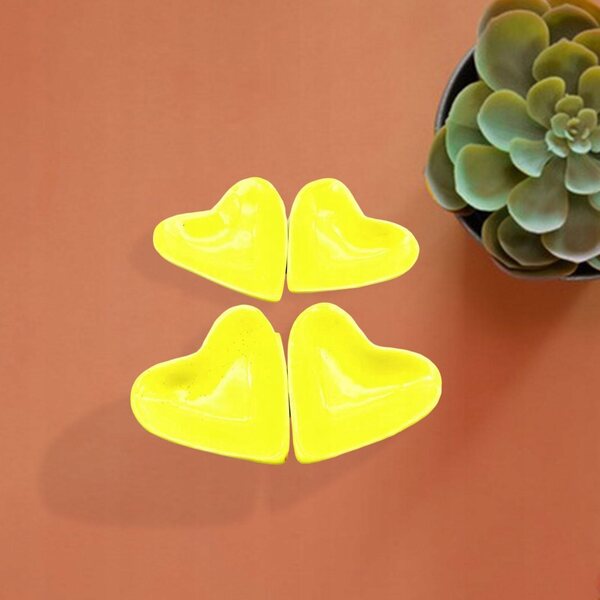 Set 4 Piatti Miniatura in Ceramica per Casa delle Bambole 1:12, Giallo