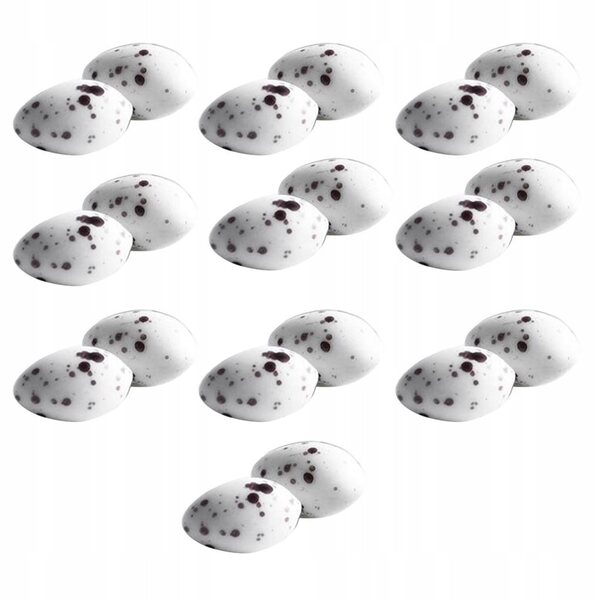 Lot de 20 Mini Oeufs Faux en Résine pour Décorations de Jardin Féérique – 8x13 mm