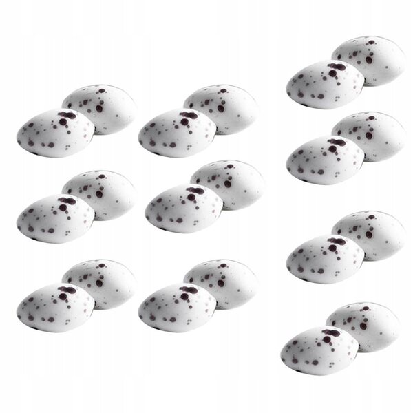 Lot de 20 Mini Oeufs Faux en Résine pour Décorations de Jardin Féérique – 8x13 mm