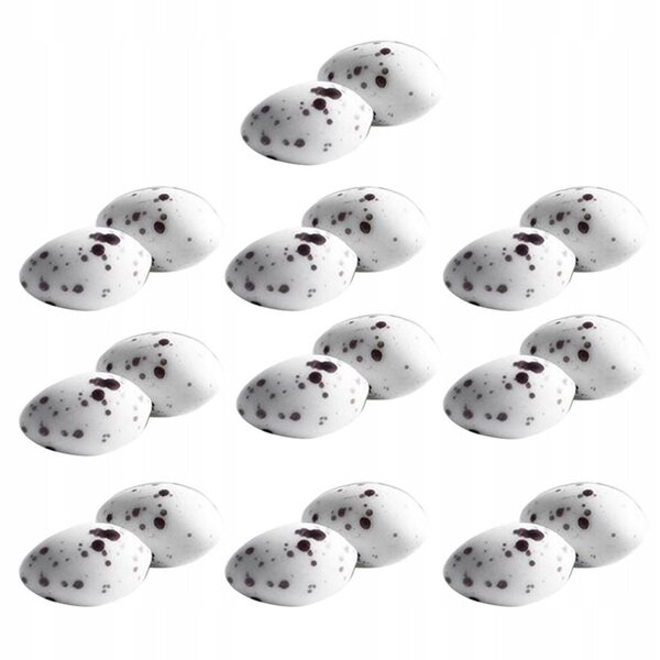 Lot de 20 Mini Oeufs Faux en Résine pour Décorations de Jardin Féérique – 8x13 mm