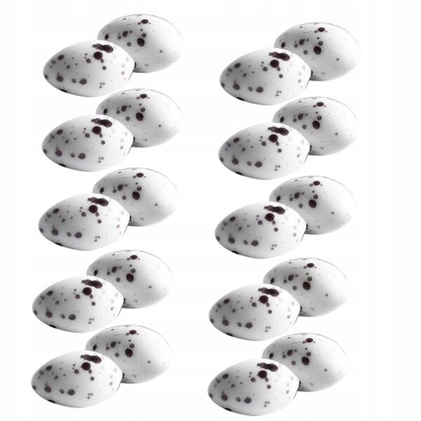 Lot de 20 Mini Oeufs Faux en Résine pour Décorations de Jardin Féérique – 8x13 mm