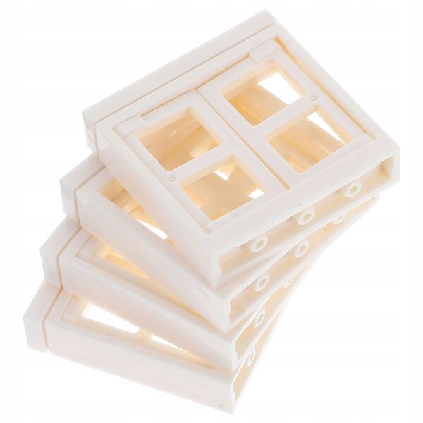 Set 4 Finestre Miniature in Plastica per Casette delle Bambole, Bianche e Realistiche