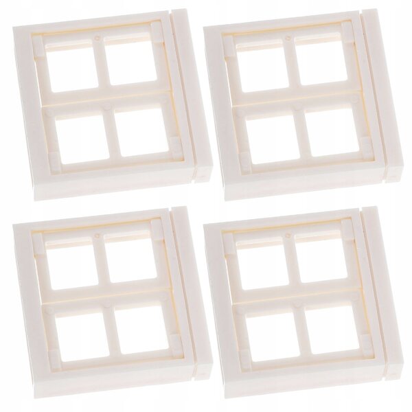 Set 4 Finestre Miniature in Plastica per Casette delle Bambole, Bianche e Realistiche