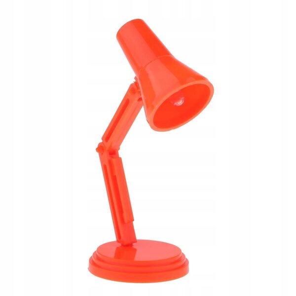 Lampada LED per casa delle bambole 1/6 con base arancione e luce accesa
