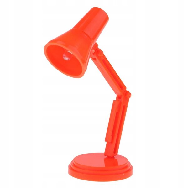 Lampada LED per casa delle bambole 1/6 con base arancione e luce accesa