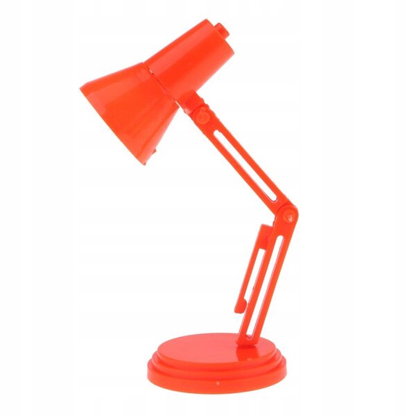 Lampada LED per casa delle bambole 1/6 con base arancione e luce accesa